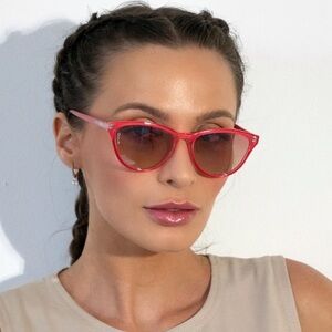 otra chika red small frame retro y2k statement cat eye sunglasses eyewear NEW